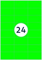 Etiket Rillprint 70x37mm fluor groen 2400st 100 Vel-3