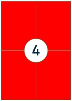 Etiket Rillprint 105x148mm fluor rood 400st 100 Vel-3