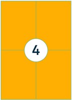 Etiket Rillprint 105x148mm fluor oranje 400st 100 Vel-3