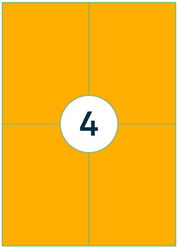 Etiket Rillprint 105x148mm fluor oranje 400st 100 Vel-3