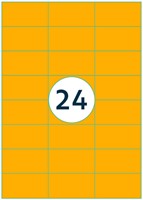Etiket Rillprint 70x37mm fluor oranje 2400st 100 Vel-3