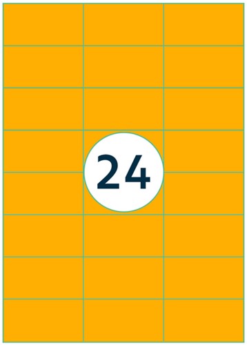 Etiket Rillprint 70x37mm fluor oranje 2400st 100 Vel-3