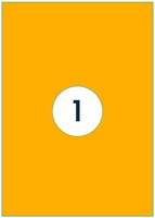 Etiket Rillprint 210x297mm fluor oranje 100st 100 Vel