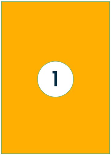 Etiket Rillprint 210x297mm fluor oranje 100st 100 Vel