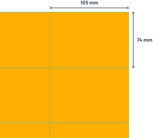 Etiket Rillprint 105x74mm fluor oranje 800st 100 Vel-2