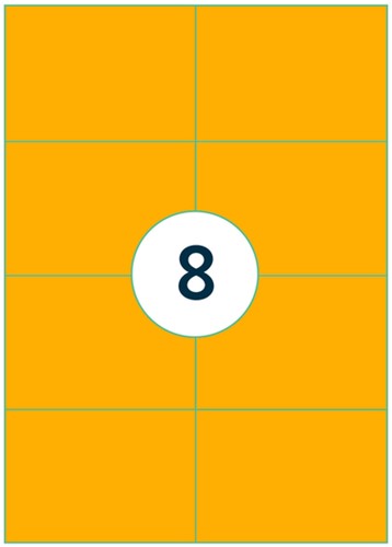 Etiket Rillprint 105x74mm fluor oranje 800st 100 Vel-3