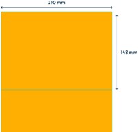 Etiket Rillprint 210x148mm fluor oranje 200st 100 Vel-2