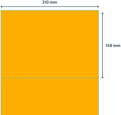 Etiket Rillprint 210x148mm fluor oranje 200st 100 Vel-2