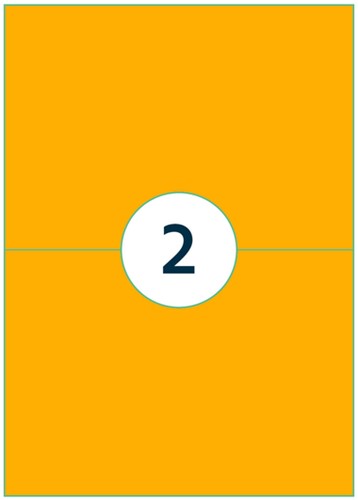 Etiket Rillprint 210x148mm fluor oranje 200st 100 Vel-3