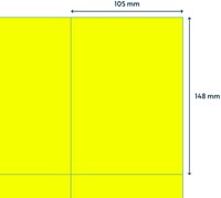 Etiket Rillprint 105x148mm fluor geel 400st 100 Vel-2