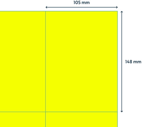 Etiket Rillprint 105x148mm fluor geel 400st 100 Vel-2