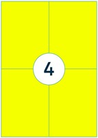 Etiket Rillprint 105x148mm fluor geel 400st 100 Vel-3