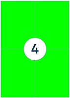 Etiket Rillprint 105x148mm fluor groen 400st 100 Vel-3
