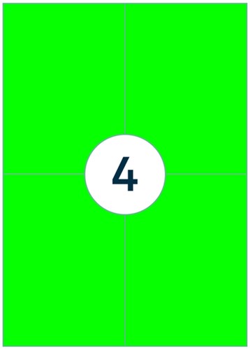 Etiket Rillprint 105x148mm fluor groen 400st 100 Vel-3