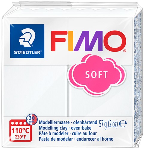 Boetseerklei Fimo soft 57 g wit 1 Stuk