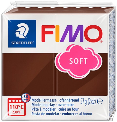Boetseerklei Fimo soft 57 g choco 1 Stuk