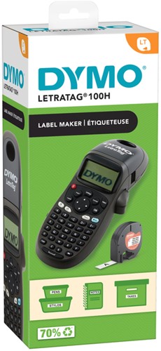 Labelprinter Dymo LetraTag 100H abc 12mm zwart 1 Stuk