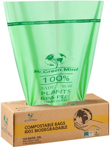 Afvalzak bio Mr.Green Mind 45x50cm 20L dispenser 125 Zak