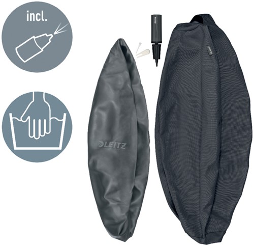 Actieve zitbal Leitz Ergo 65cm anti-rol donkergs 1 Stuk-2