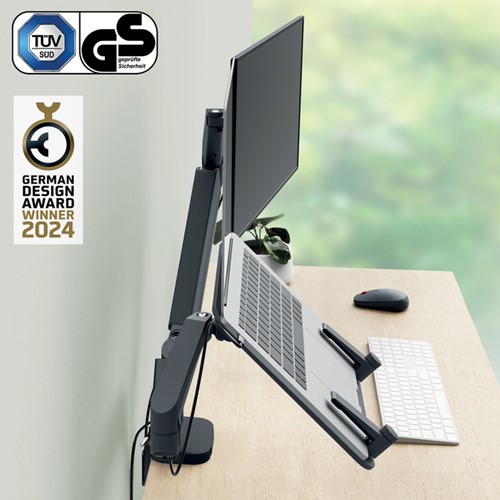 Monitor en laptoparm Leitz Ergo donkergrijs 1 Stuk-10