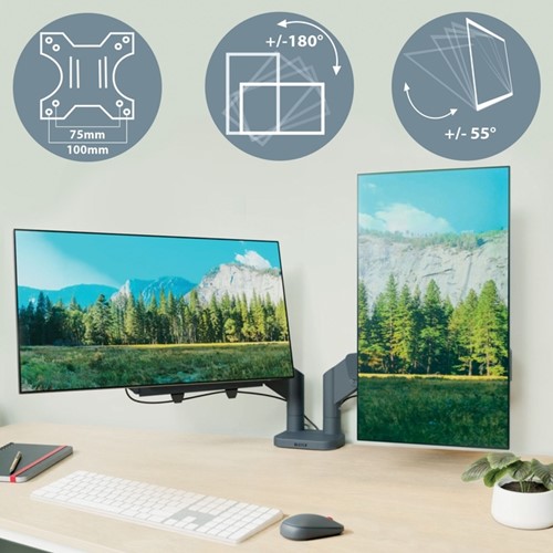 Monitorarm Leitz Ergo ruimtebesparend dubbel 1 Stuk-10
