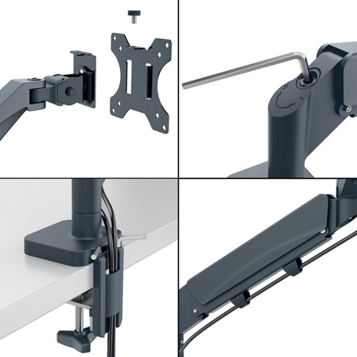 Monitorarm Leitz Ergo ruimtebesparend dubbel 1 Stuk-1