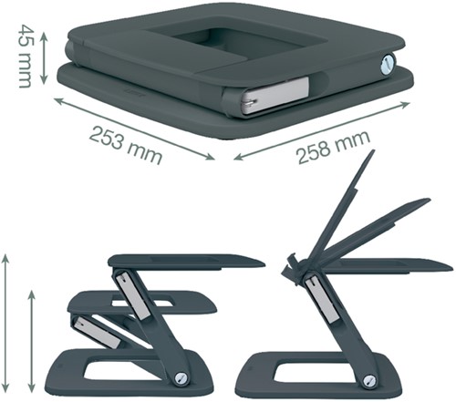 Laptopstandaard Leitz Ergo verstelb multihoek gs 1 Stuk-2
