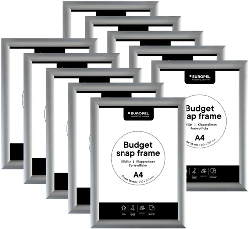 Kliklijst Europel Budget A4 zilver 10 stuks 10 Stuk