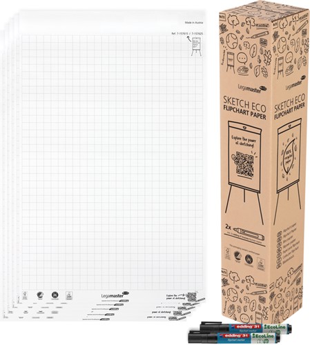 Flipoverpapier Legamaster SKETCH ECO raster 5x 20v 5 Rol