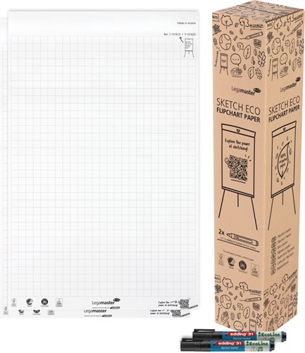 Flipoverpapier Legamaster SKETCH ECO raster 2x 50v 2 Rol