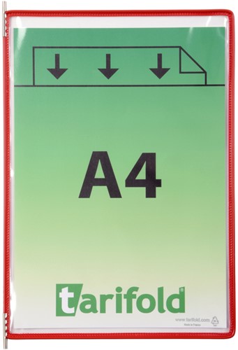 Zichtpaneel Tarifold A4 verticaal rood 10st 10 Stuk-2