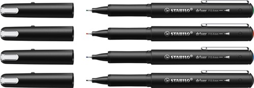 Fineliner STABILO dr!ver fijn assorti 4 stuks 4 Stuk-2