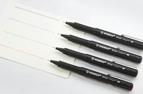 Fineliner STABILO dr!ver fijn assorti 4 stuks 4 Stuk-1