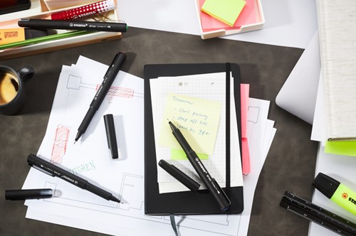 Fineliner STABILO dr!ver fijn assorti 4 stuks 4 Stuk-3