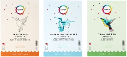 Aquarelblok Qrea A4 20vel 200gr gelijmd 20 Vel-3