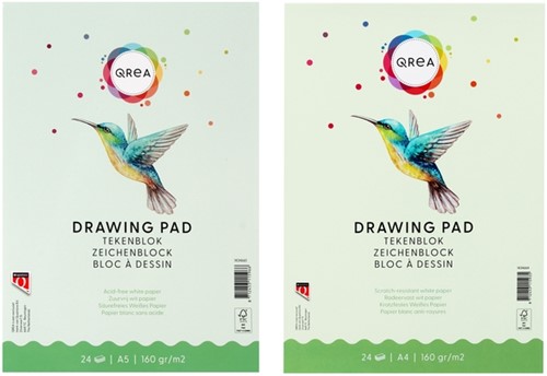 Tekenblok Qrea A4 24vel 160gr gelijmd 24 Vel-2