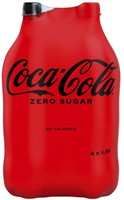 Frisdrank Coca Cola zero regular petfles 1.5 liter 1500 Milliliter