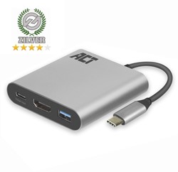 Adapter ACT USB-C multiport voor 1 HDMI monitor 1 Stuk