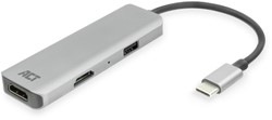 Adapter ACT USB-C 4K multiport 2 HDMI monitoren 1 Stuk