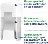 Toiletpapierdispenser Tork T7 verticaal duo wit 1 Stuk-2