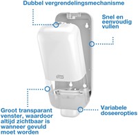 Zeepdispenser Tork S4 Elevation 1000ml wit 1 Stuk-3