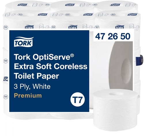 Toiletpapier Tork T7 Premium 3laags 63m wit 18 Rol