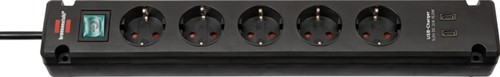 Stekkerdoos Brennenstuhl Brem 5vdig 2 USB C 3m zw 1 Stuk