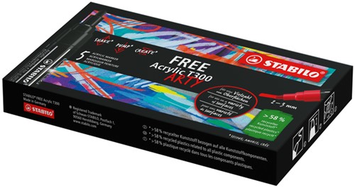 Acrylmarker STABILO Free Acrylic T300 karmijnrood 1 Stuk-3