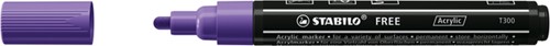 Acrylmarker STABILO Free Acrylic T300 paars 1 Stuk