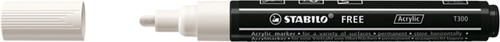 Acrylmarker STABILO Free Acrylic T300 wit 1 Stuk