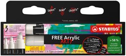 Acrylmarker STABILO Free Acrylic Mixed Tip wit 1 Stuk