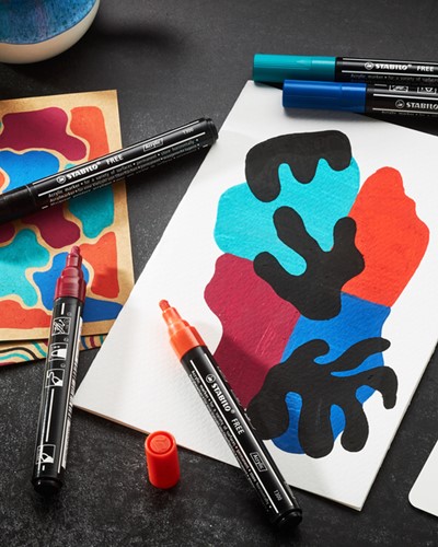 Acrylmarker STABILO Free Acrylic Mixed Tip wit 1 Stuk-3
