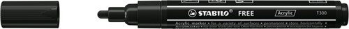Acrylmarker STABILO Free Acrylic T300 zwart 1 Stuk