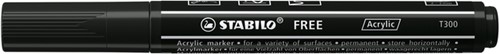 Acrylmarker STABILO Free Acrylic T300 zwart 1 Stuk-2